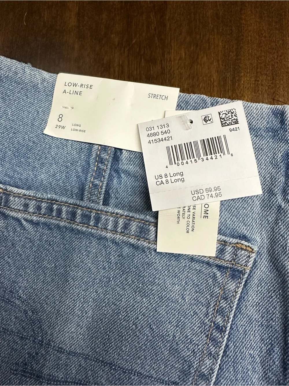 American Eagle Outfitters Asymmetrical Button-Front Denim Skirt - Blue